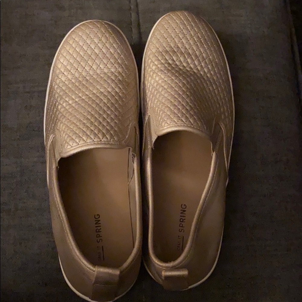 Gold Slip On Boat Shoes